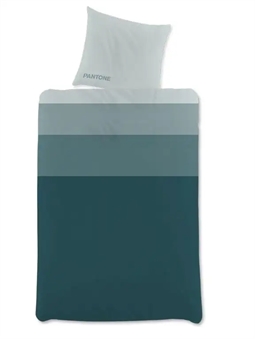 Bomuldssatin sengetøj - 140x220 cm - Pantone grøn - Blødt sengesæt fra Pantone